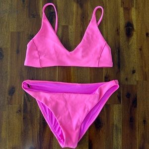 Left on Friday pink bikini set